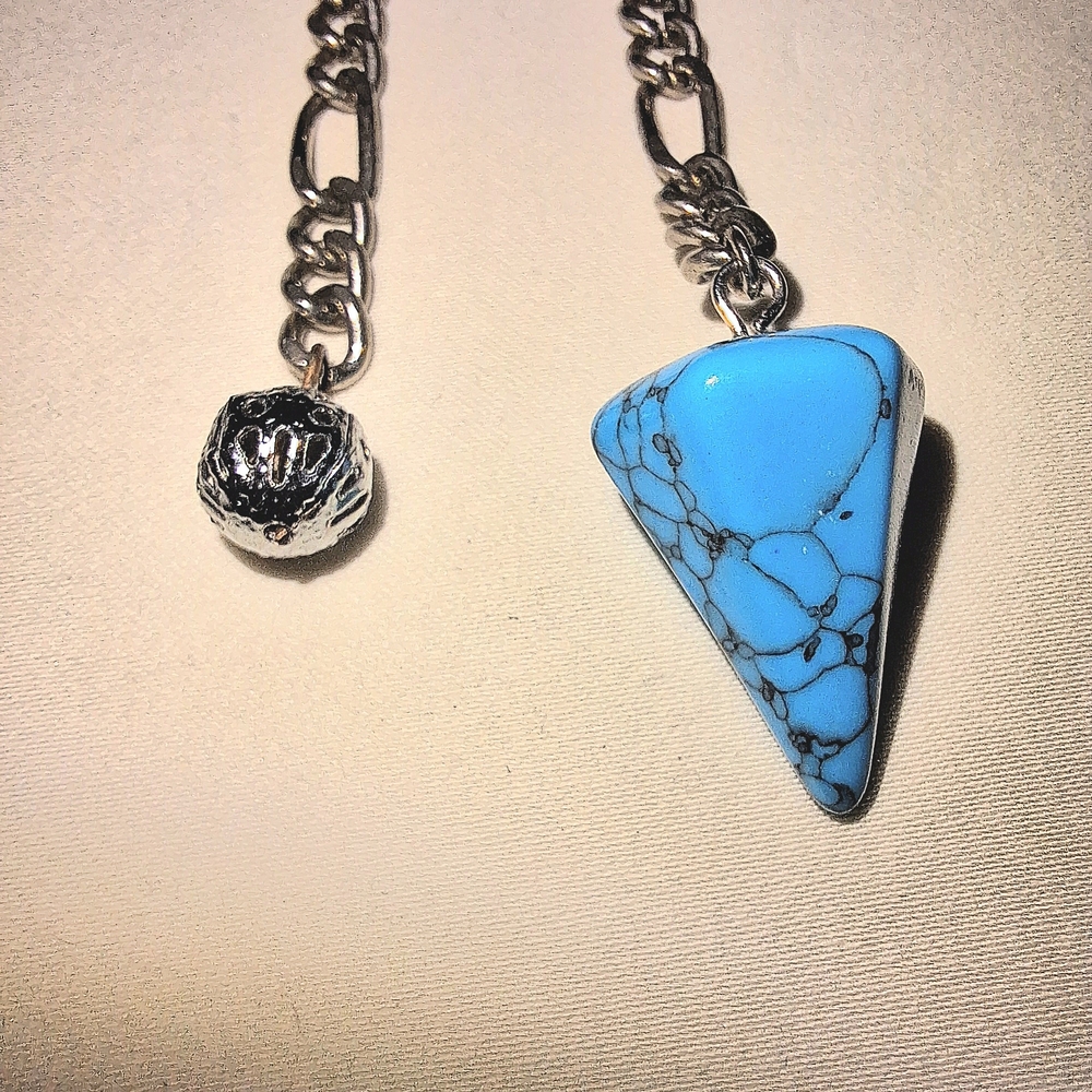 Blue Howlite Crystal Pendulum